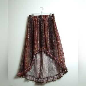 Jewel Ruffle Hi-Low Hem Skirt Women's Size L/G (11- 13) Casual Summer